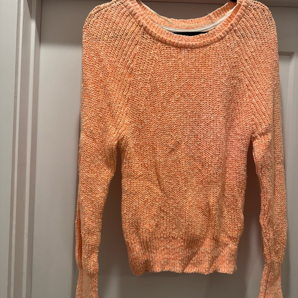Free People Vibrant Orange Crew Neck Sweater